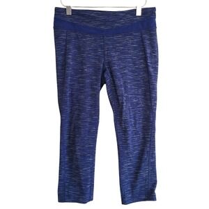 Lucy Blue Space Dye Powermax Low Rise 3/4 Length Activewear Leggings M Medium